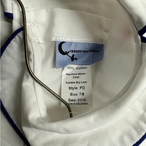 Crescent moon children smocked shirt dress size 7/8 - Picture 5 of 6